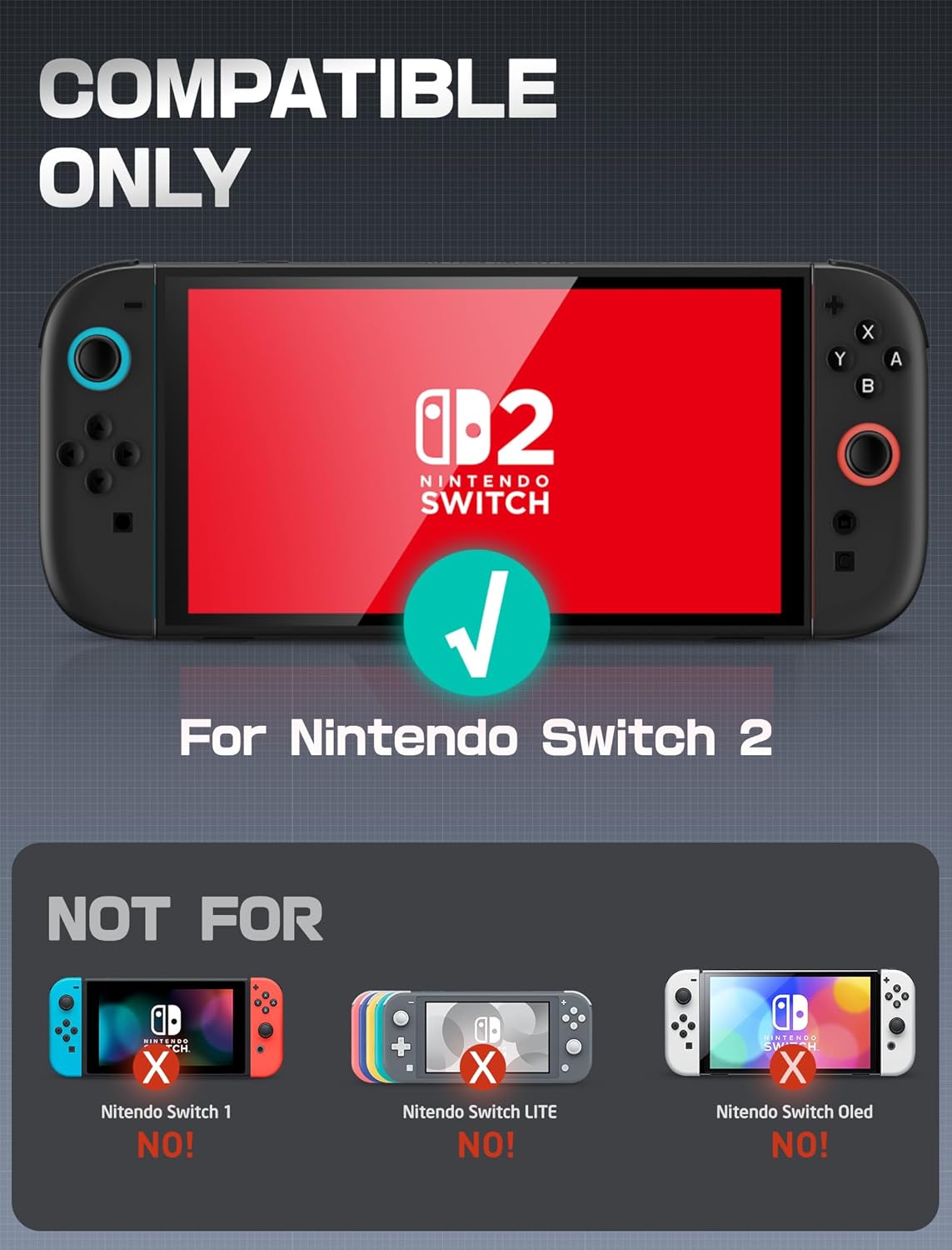 Mumba Dockable for Nintendo Switch 2 Case with Flip Stand, [Titan] Ergonomic Switch 2 Grip Protective Cover Holds 5 Game Cards & 2 TF Cards TPU Accessories and Quick-Release Joy-Con Design (Black)