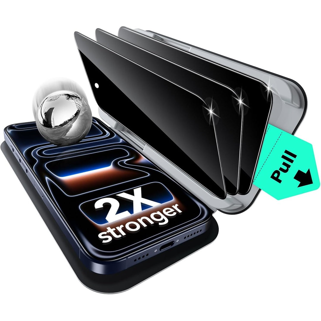 ESR 3 Pack for iPhone 17 Pro Max Screen Protectors Tempered Glass, High Clarity, 9H Hardness Scratch Resistant, Full Coverage, Military-Grade, Shatterproof, Screen Guard with Ultra Fit Tray