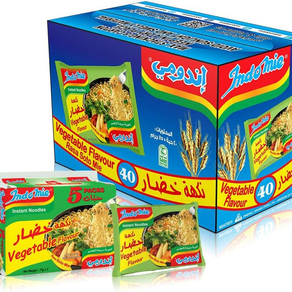 Indomie Pillow Pack Vegetable Flavor, 40 X 75G