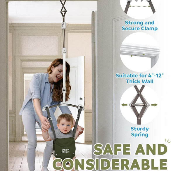 Infant Master Doorway Jumper, Johnny Jumper w/Adjustable Seat Bag, Durable Baby Door Bouncer & Swing Jumper w/Steel Spring, Wise Gift Choice for Infant & Toddler, Easy to Use, Blue