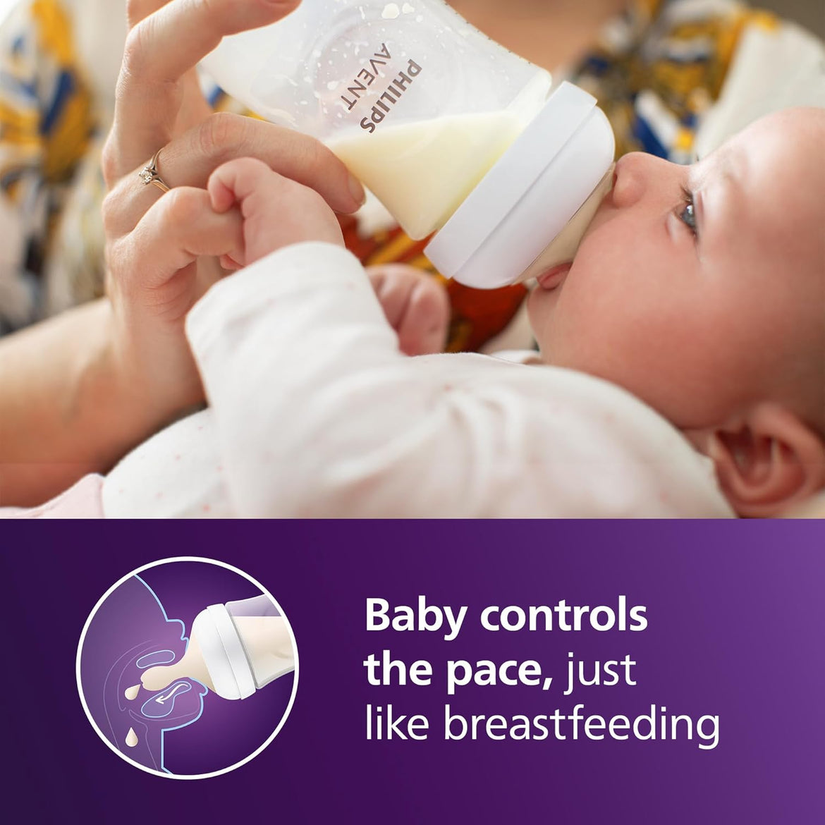 Philips AVENT Natural Baby Bottle with Natural Response, Blue, 9oz, 4pk, SCY903/24