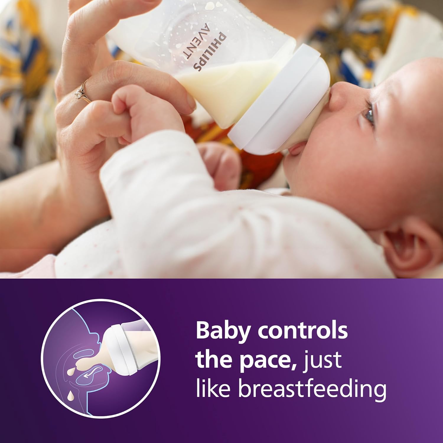 Philips AVENT Natural Baby Bottle with Natural Response, Blue, 9oz, 4pk, SCY903/24