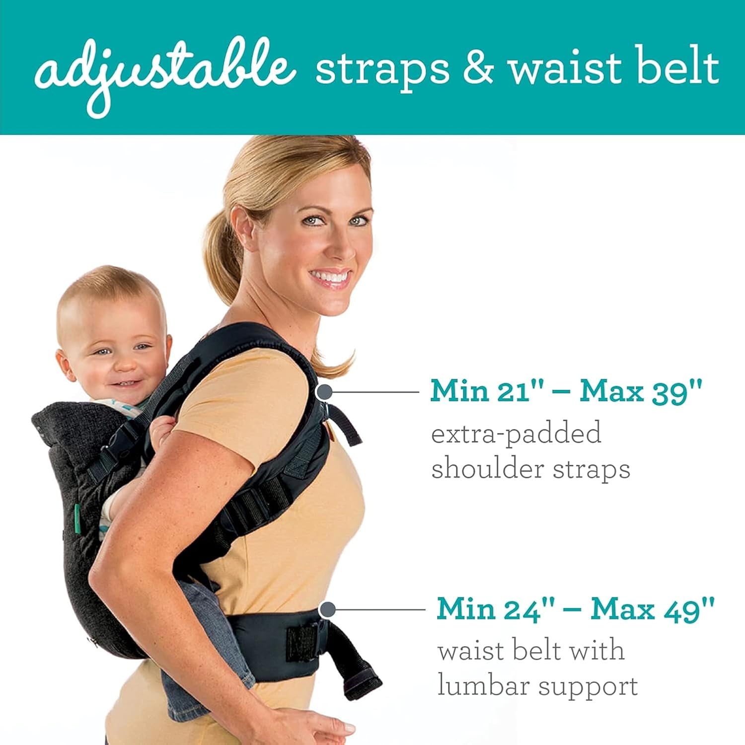 Infantino Flip 4-in-1 Carrier - Ergonomic, Convertible, face-in and face-Out, Front and Back Carry for Newborns and Older Babies 8-32 lbs