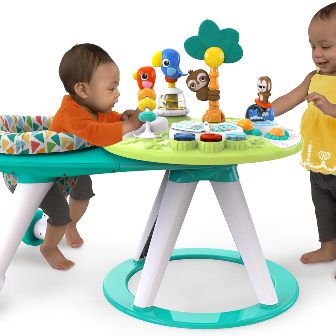 Bright Starts Around We Go 2-in-1 Walk-Around Activity Center and Table, Tropic Cool