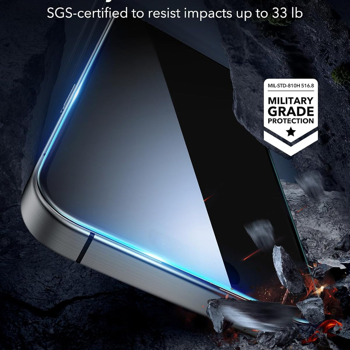 ESR 3 Pack for iPhone 17 Pro Max Screen Protectors, High Clarity, 9H Hardness Scratch Resistant, Military-Grade Tempered Glass, Shatterproof, Screen Guard with Easy Installation Tool