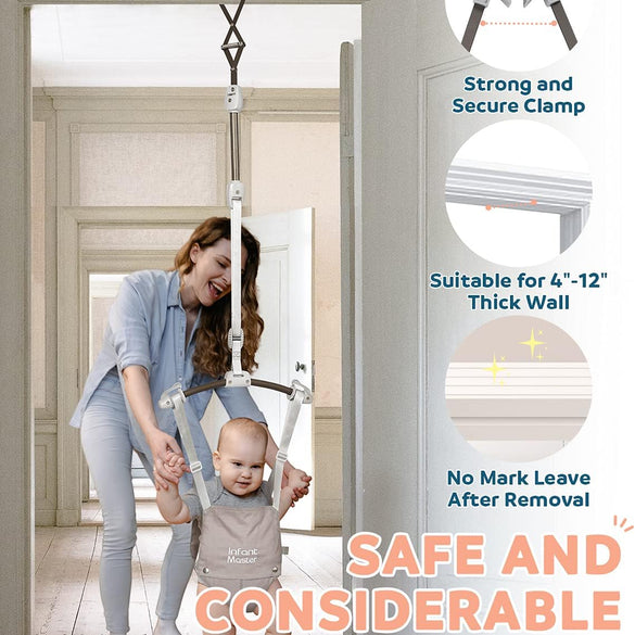 Infant Master Doorway Jumper, Johnny Jumper w/Adjustable Seat Bag, Durable Baby Door Bouncer & Swing Jumper w/Steel Spring, Wise Gift Choice for Infant & Toddler, Easy to Use, Blue