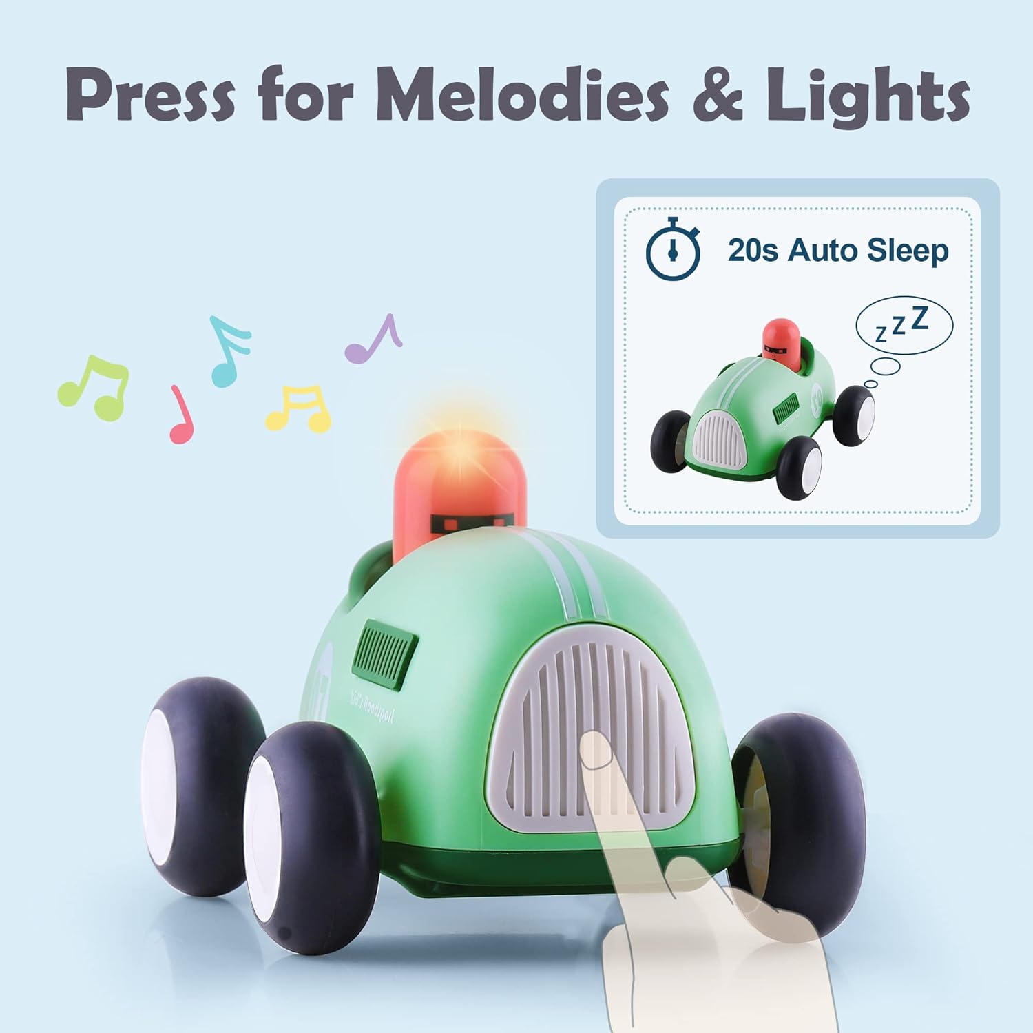 iPlay, iLearn Press to Go Car Toys for Toddlers 1-3, Baby Animal Racing Cars, Infant Play Vehicle Set