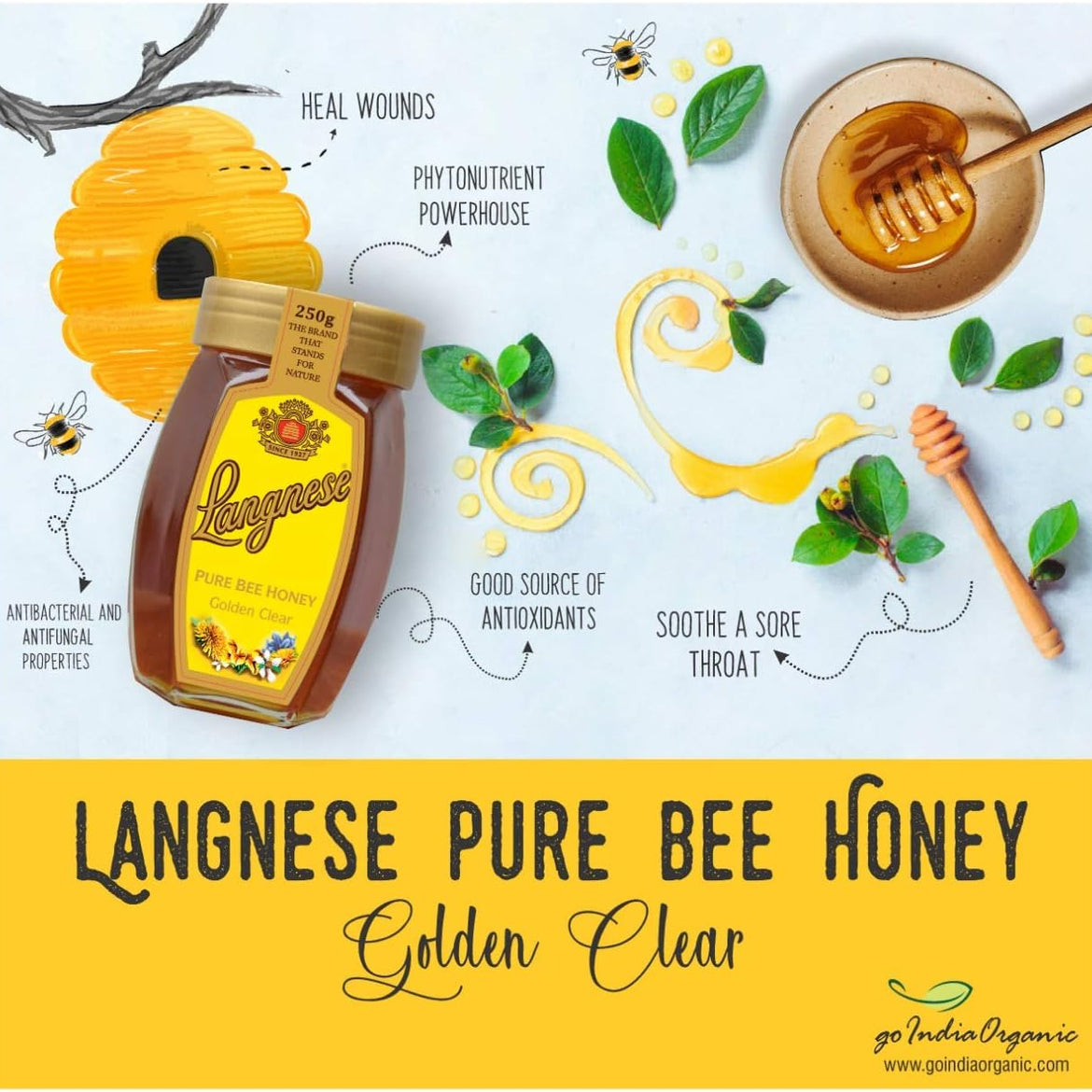 Langnese Golden Clear Pure Bee Honey 250 G