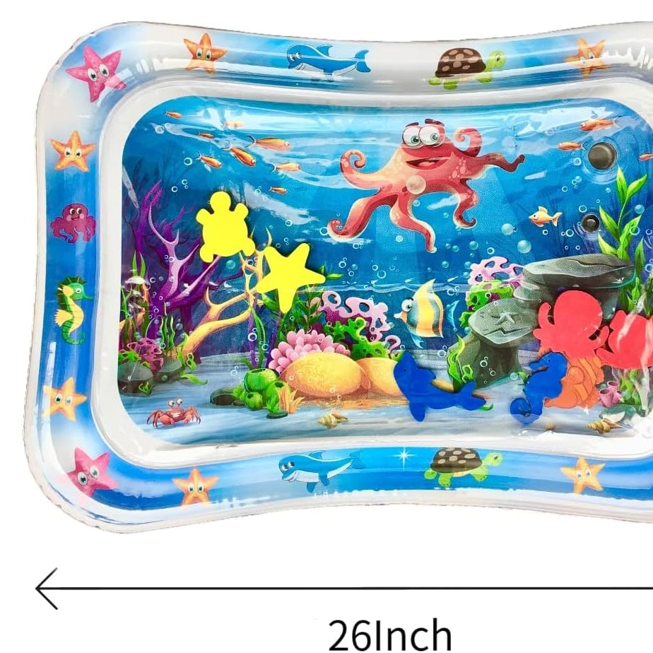 PandaEar 2 Pack Tummy Time Water Mat for Babies Kids, Inflatable Baby Water Play Mats, Baby Toys Sensory Water Mat for 3 6 12 Months Girls Boys