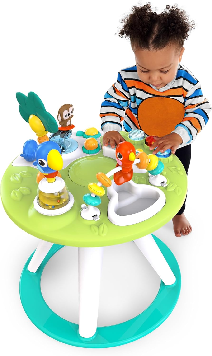 Bright Starts Around We Go 2-in-1 Walk-Around Activity Center and Table, Tropic Cool