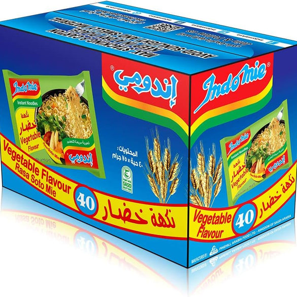 Indomie Pillow Pack Vegetable Flavor, 40 X 75G