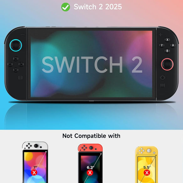 JSAUX 3-Pack Screen Protector for Nintendo Switch 2, Ultra HD Glass Protector 9H Hardness Easy to Install with Guiding Frame Scratch Resistant Tempered Glass