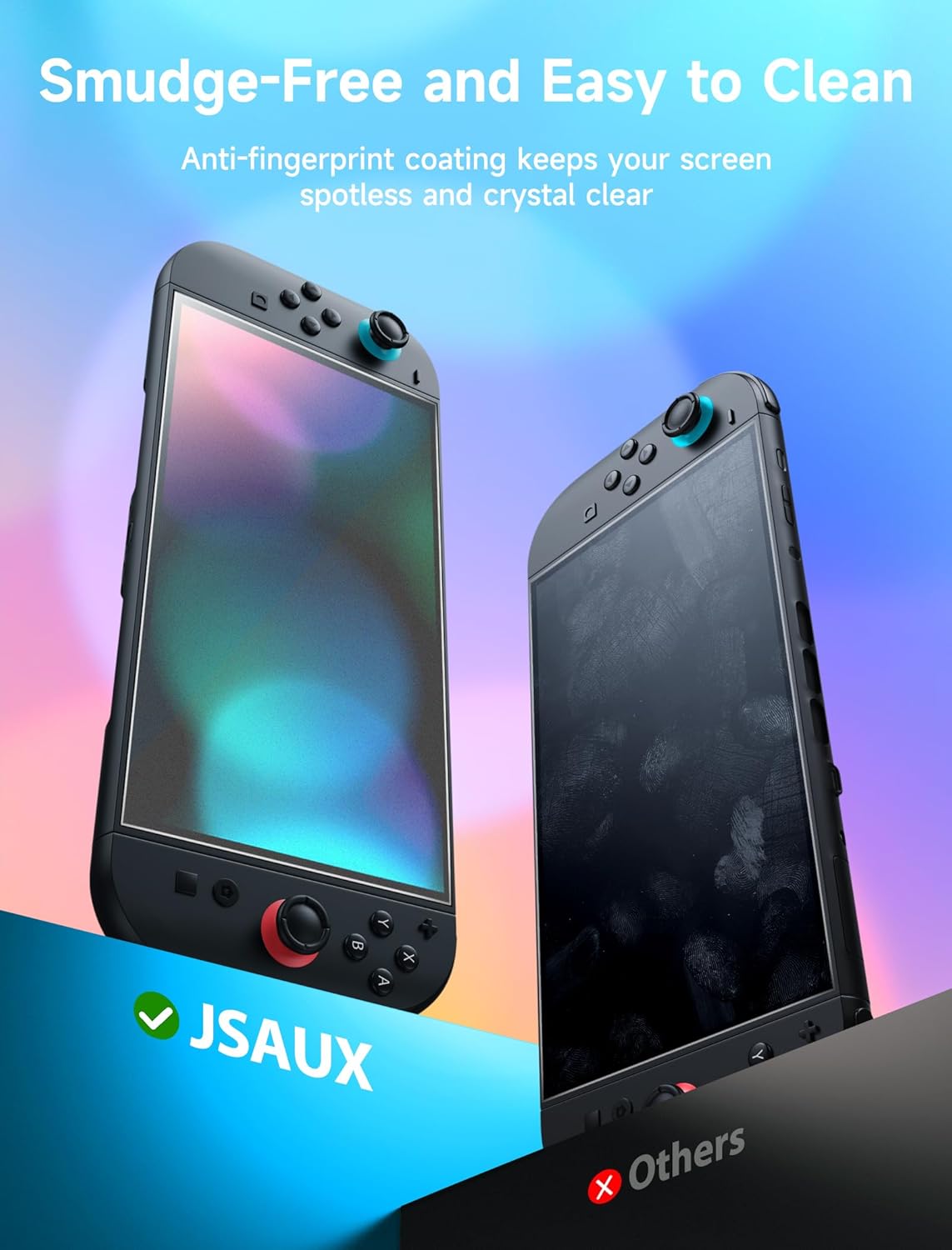 JSAUX 3-Pack Screen Protector for Nintendo Switch 2, Ultra HD Glass Protector 9H Hardness Easy to Install with Guiding Frame Scratch Resistant Tempered Glass
