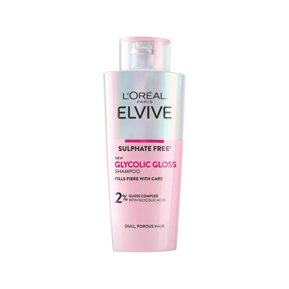 L'Oreal Paris Elvive Glycolic Gloss Shampoo, Ideal for Dull Hair, 200ml
