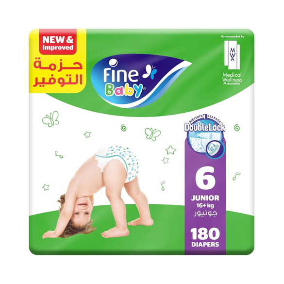 Fine Baby Double Lock, Size 6, Extra Large, 16+ kg, Giant Saver Box, 72 Diapers
