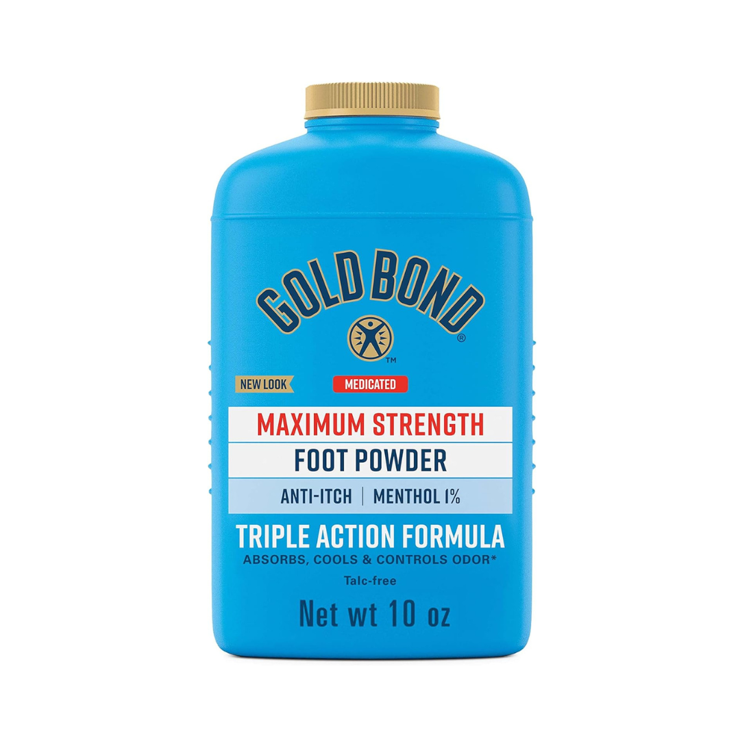 Gold Bond Medicated Talc-Free Foot Powder 4 oz., Maximum Strength Odor Control & Itch Relief
