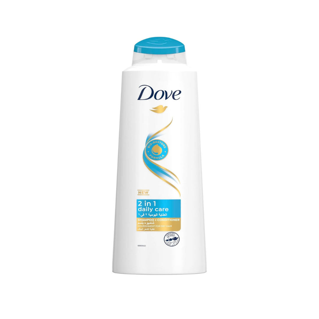 Dove 2 in 1 Shampoo & Conditioner for dry hair, Daily Care, nourishing care for up to 100% softer* hair, 600ml