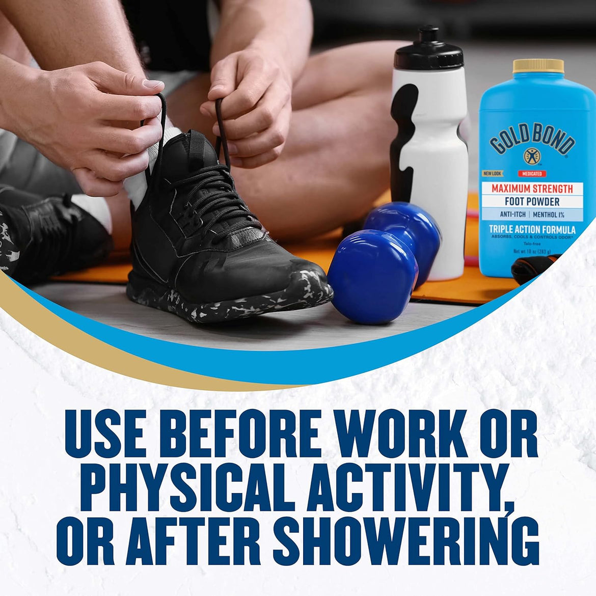 Gold Bond Medicated Talc-Free Foot Powder 4 oz., Maximum Strength Odor Control & Itch Relief