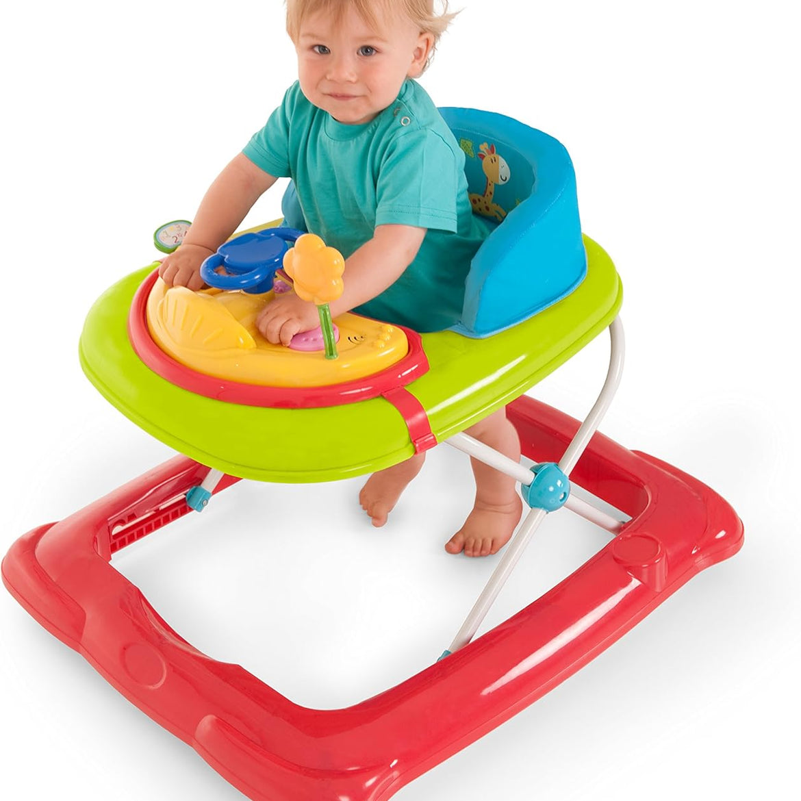 Hauck Player Baby Walker, 360 ° swivelling front wheels, Ages 6M+ to 12kg - Jungle Fun, Multicolor