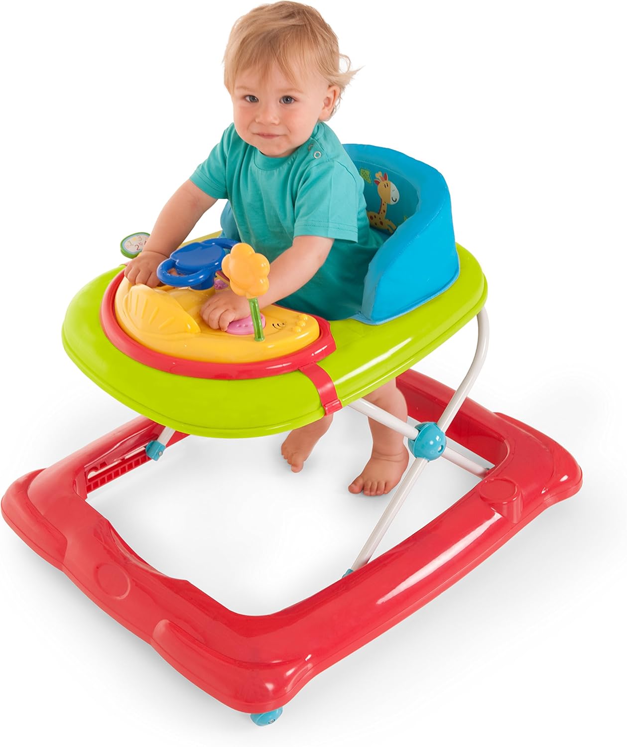 Hauck Player Baby Walker, 360 ° swivelling front wheels, Ages 6M+ to 12kg - Jungle Fun, Multicolor