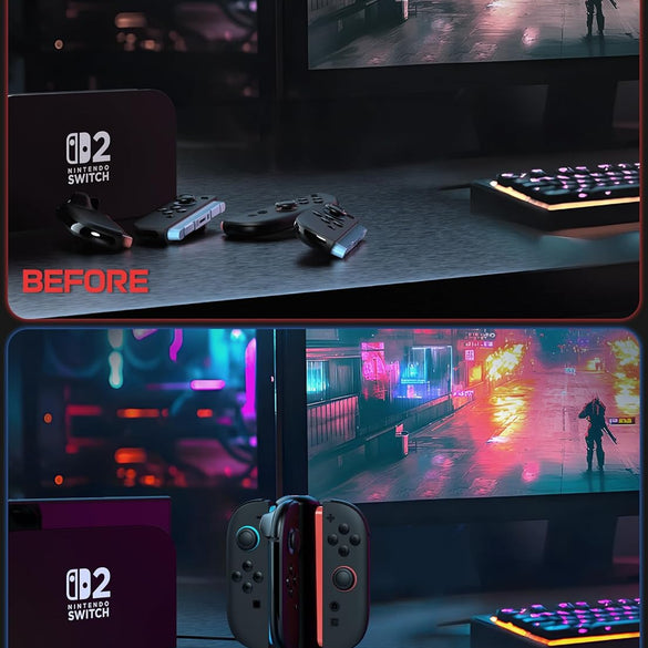 Mumba Charging Dock for Nintendo Switch 2 Joy-Con Controllers – 4 in 1 Fast Charger Station, Magnetic & Weighted Base, Bi-Directional Design, LED Indicators & Overcharge Protection