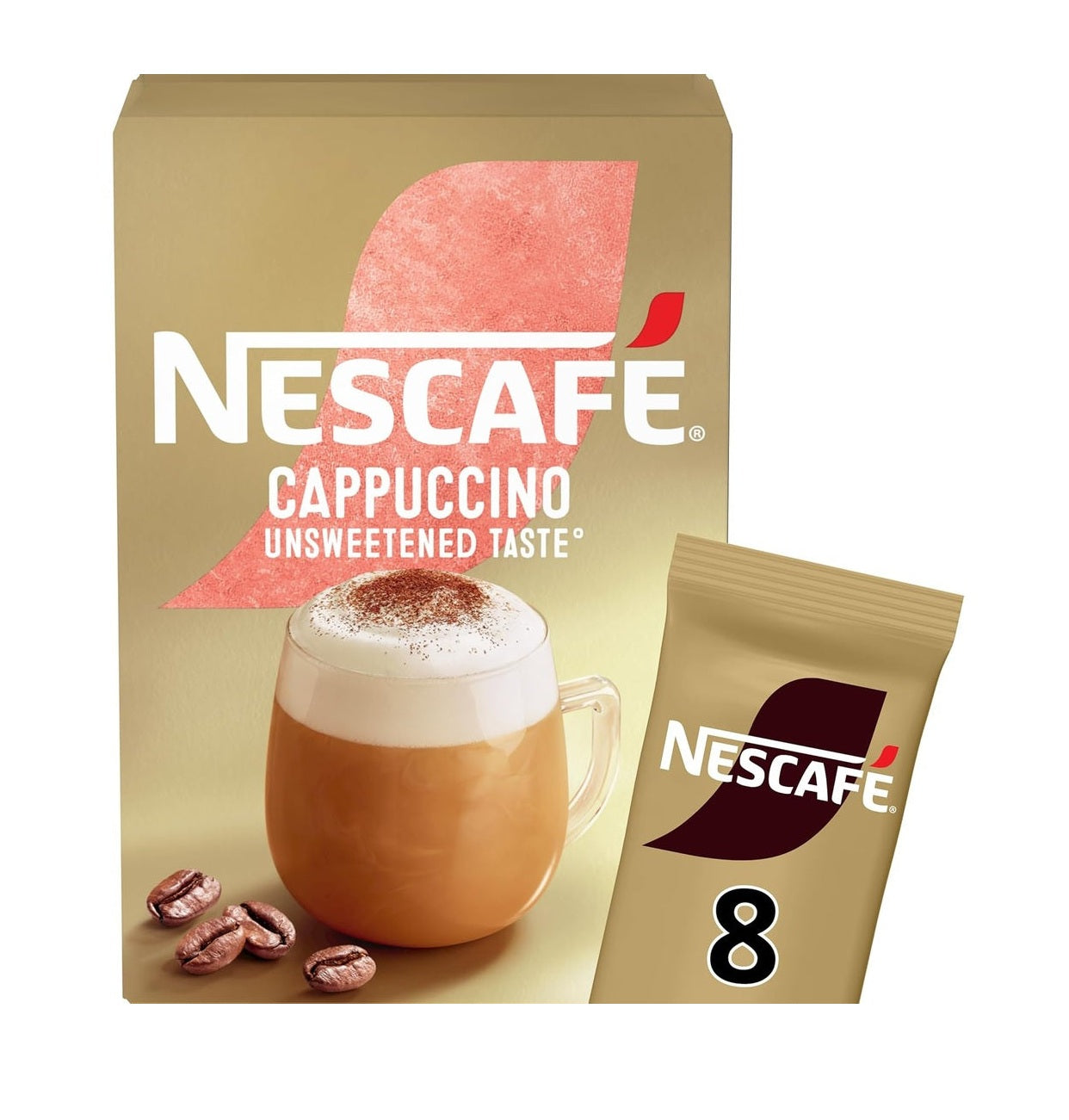 Nescafe Gold Cappuccino Unsweetened Taste Pouch, 113 Gram - Whole Bean