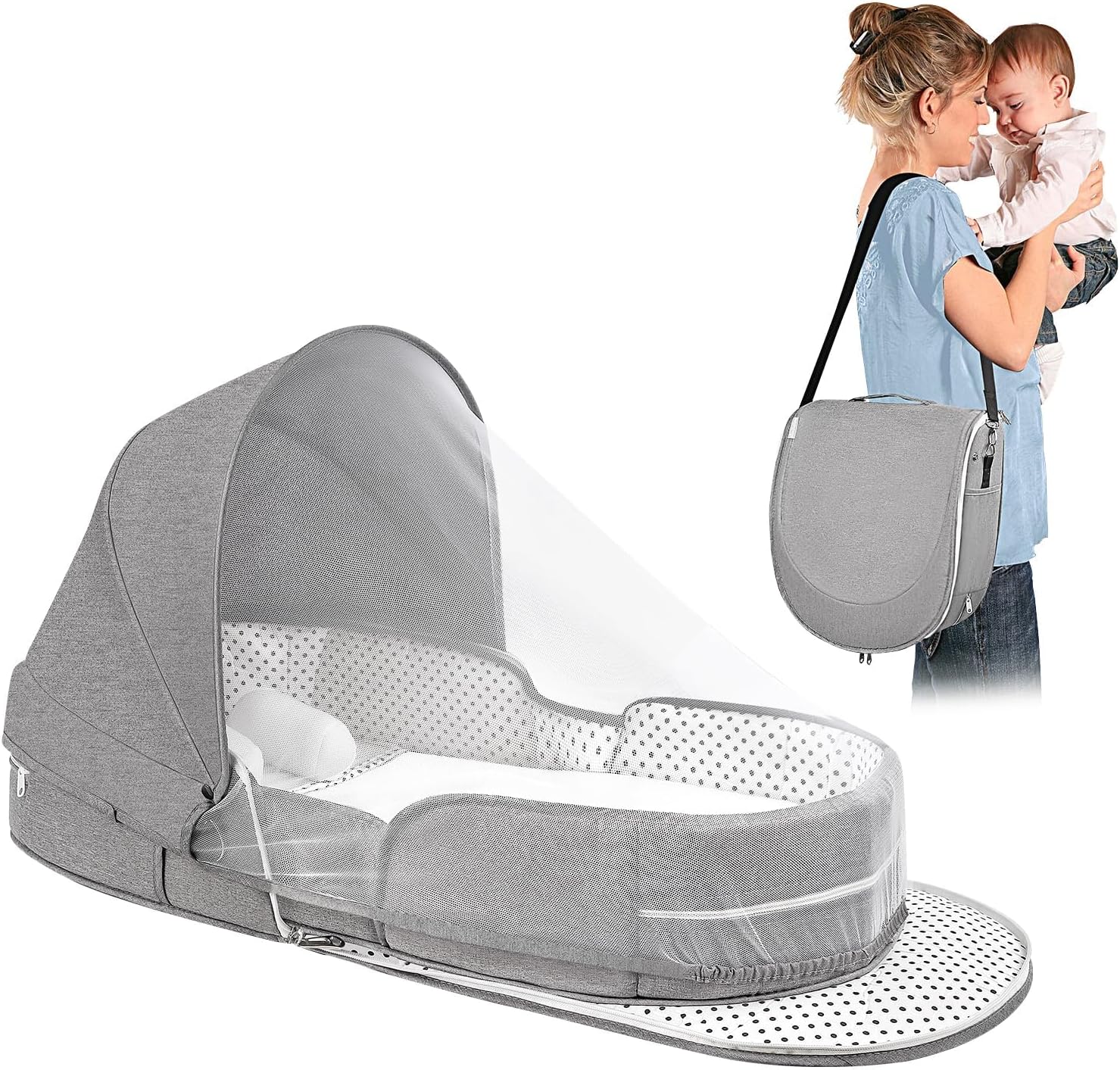 Baby Travel Cot with Mosquito Net and Awning