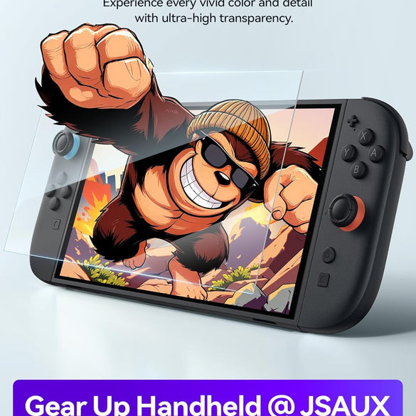 JSAUX 3-Pack Screen Protector for Nintendo Switch 2, Ultra HD Glass Protector 9H Hardness Easy to Install with Guiding Frame Scratch Resistant Tempered Glass