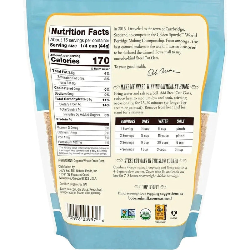 Bob's Red Mill OG Steel Cut Oats 4/24 Oz