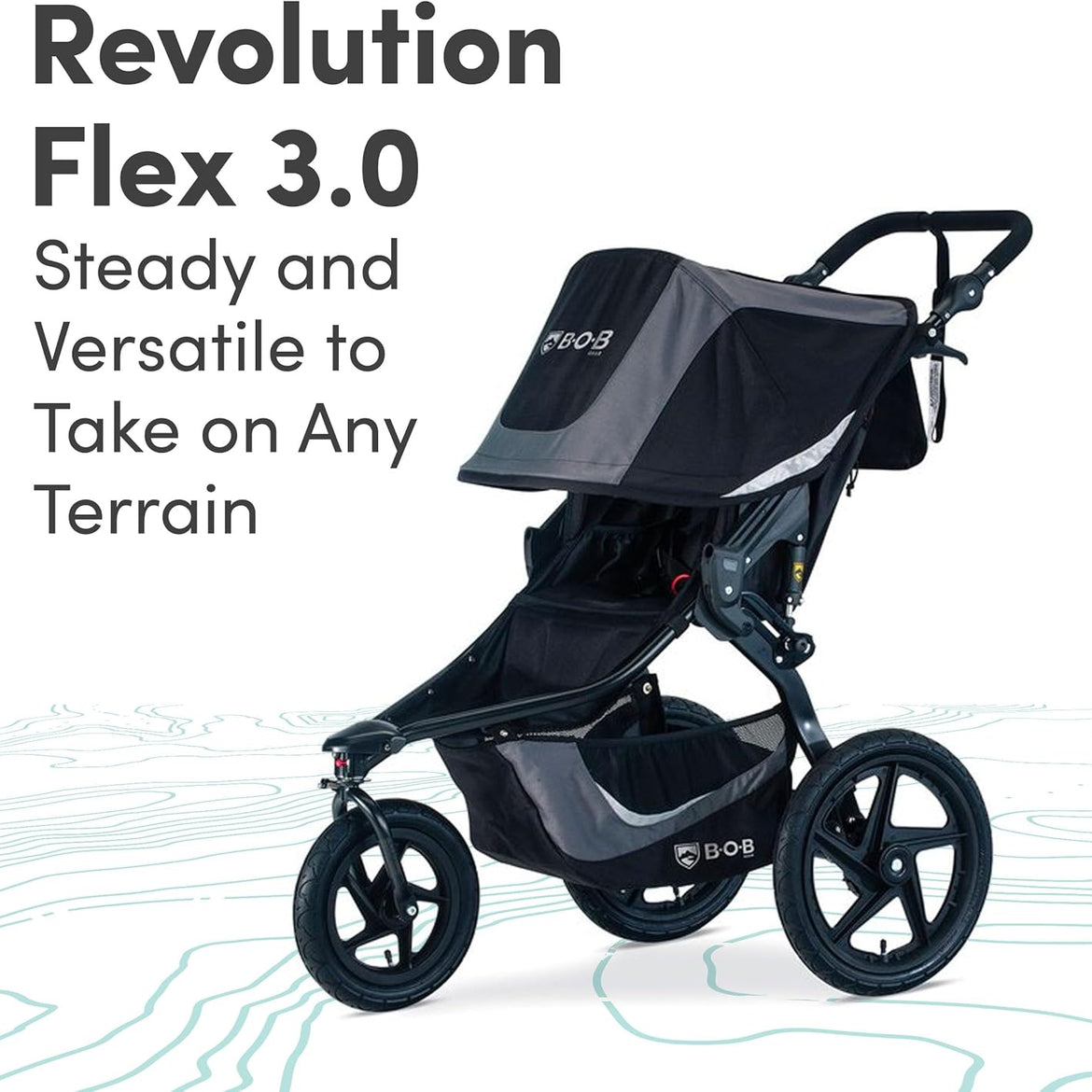 BOB Gear Revolution Flex 3.0 Jogging Stroller, Graphite Black
