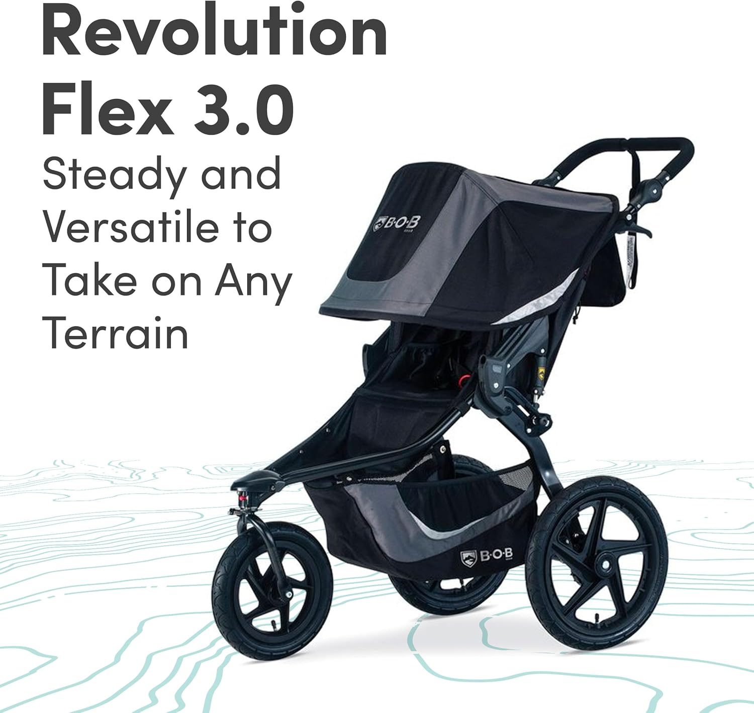 BOB Gear Revolution Flex 3.0 Jogging Stroller, Graphite Black