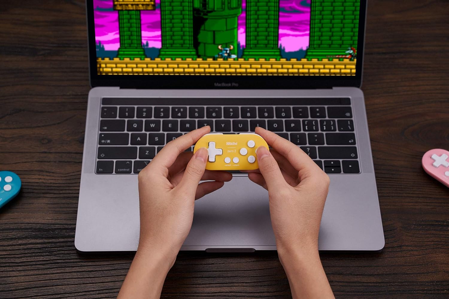 Nargos 8Bitdo Zero 2 Bluetooth Key Chain Sized Mini Controller for Nintendo Switch, Windows, Android and macOS (Yellow Edition)