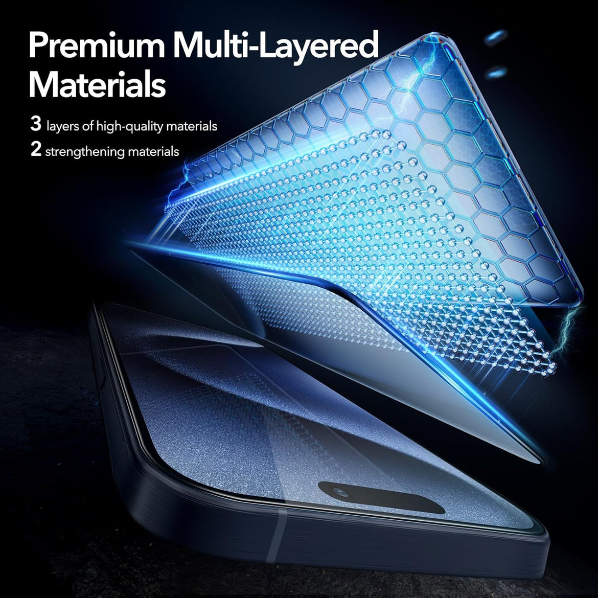 ESR 3 Pack for iPhone 17 Pro Max Screen Protectors, High Clarity, 9H Hardness Scratch Resistant, Military-Grade Tempered Glass, Shatterproof, Screen Guard with Easy Installation Tool