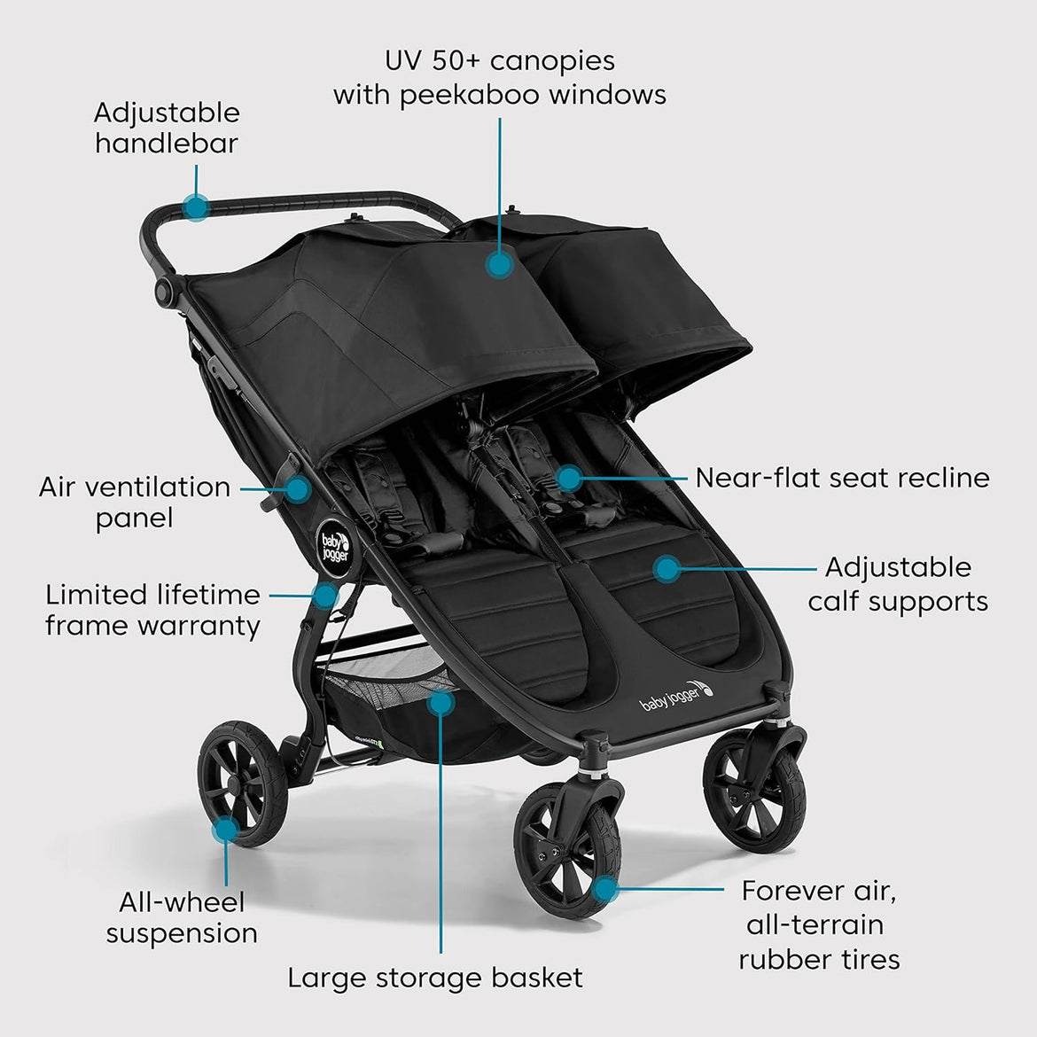 Baby Jogger® City Mini® GT2 All-Terrain Stroller, Opulent Black