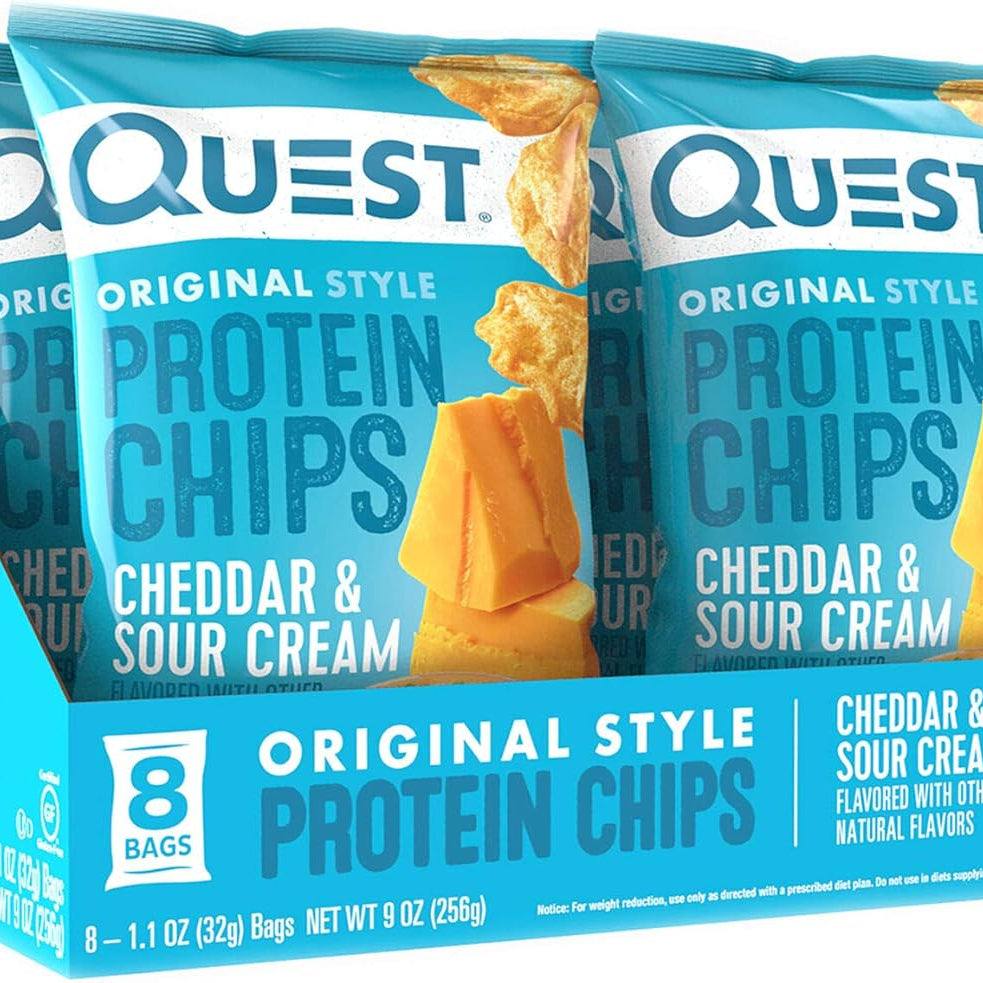 Quest Original Style Protein Chips Cheddar And Sour Cream Flavour, 8 X 32G - Pack Of 1