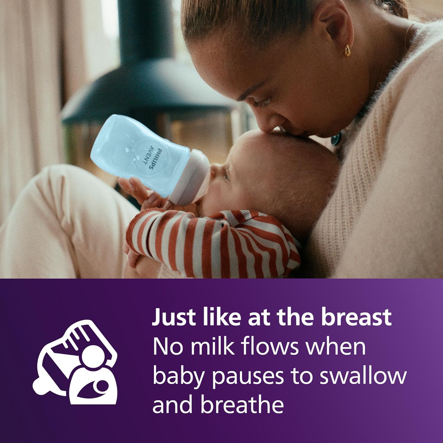 Philips AVENT Natural Baby Bottle with Natural Response, Blue, 9oz, 4pk, SCY903/24