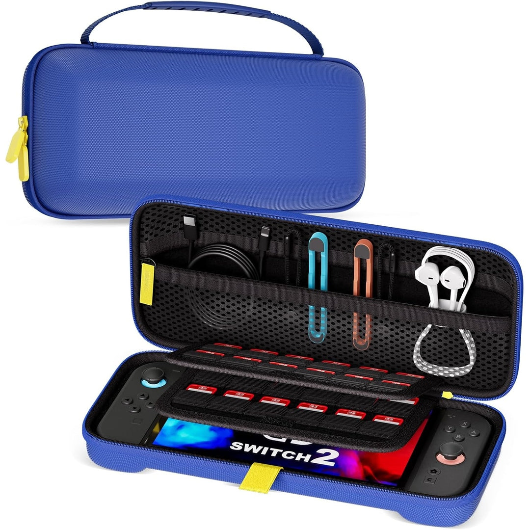 ProCase Carrying Case for Nintendo Switch 2 (2025) with 24 Game Card Slots, Hard Portable Travel Case Storage Bag Protective Pounch for 2025 Nintendo Switch 2 Console and Accessories -Red