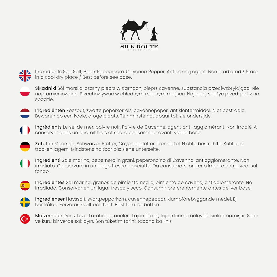 Silk Route Spice Company Salt and Pepper Giant Shaker - 390g/13.8oz