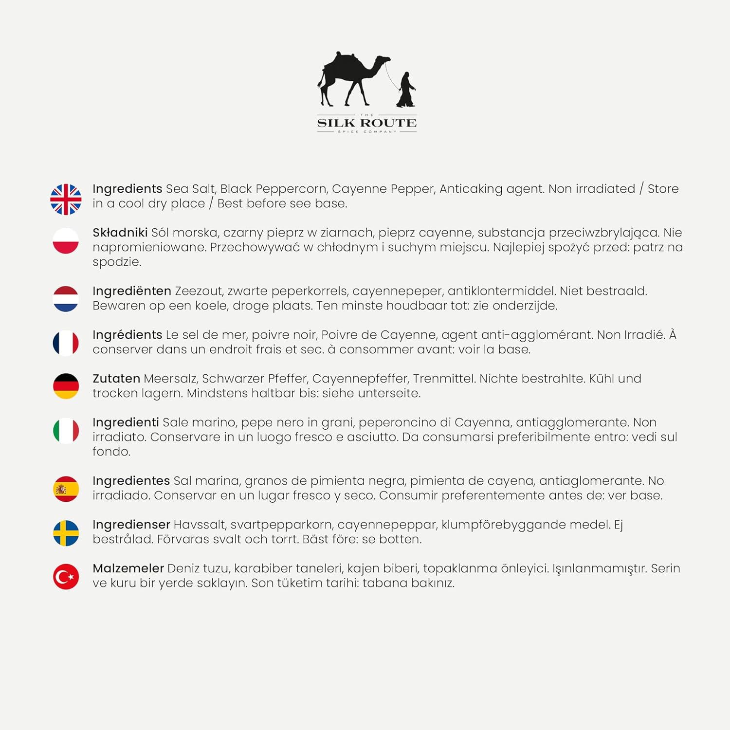 Silk Route Spice Company Salt and Pepper Giant Shaker - 390g/13.8oz