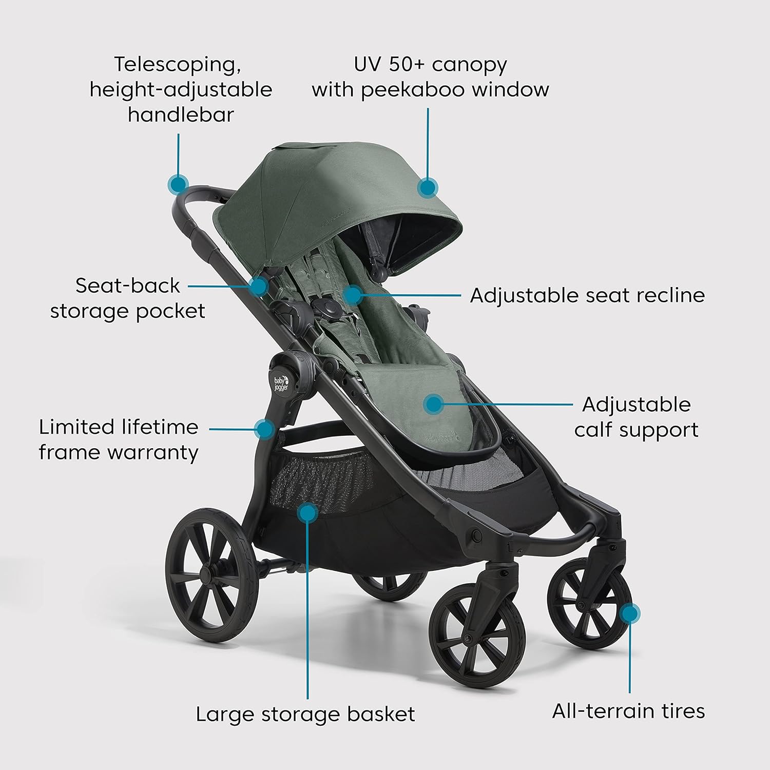 Baby Jogger® City Select® 2 Single-to-Double Modular Stroller, Pike