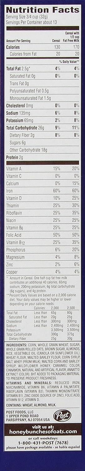 Honey Bunches of Oats Post with Crispy Almonds, 411g - Pack 1