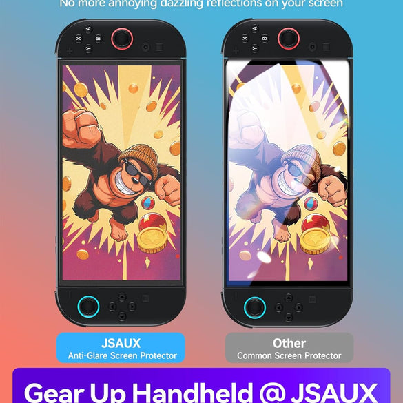JSAUX 3-Pack Screen Protector for Nintendo Switch 2, Ultra HD Glass Protector 9H Hardness Easy to Install with Guiding Frame Scratch Resistant Tempered Glass