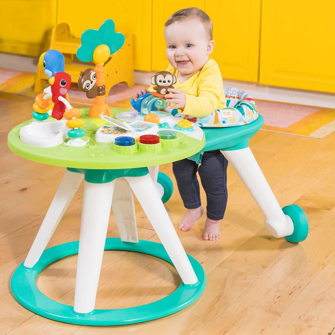 Bright Starts Around We Go 2-in-1 Walk-Around Activity Center and Table, Tropic Cool