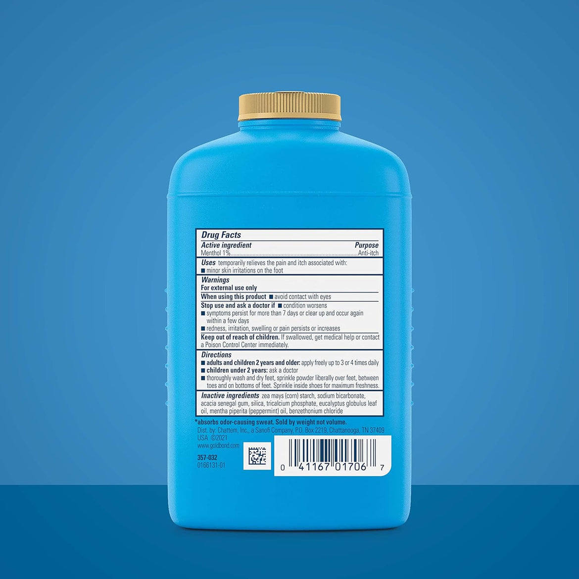 Gold Bond Medicated Talc-Free Foot Powder 4 oz., Maximum Strength Odor Control & Itch Relief