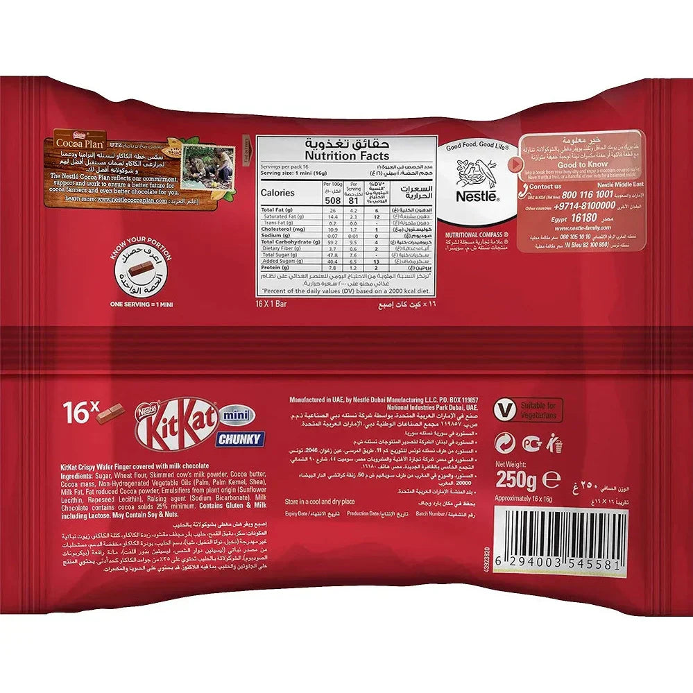 Nestle KitKat Chunky Mini Milk Chocolate Bag, 250g