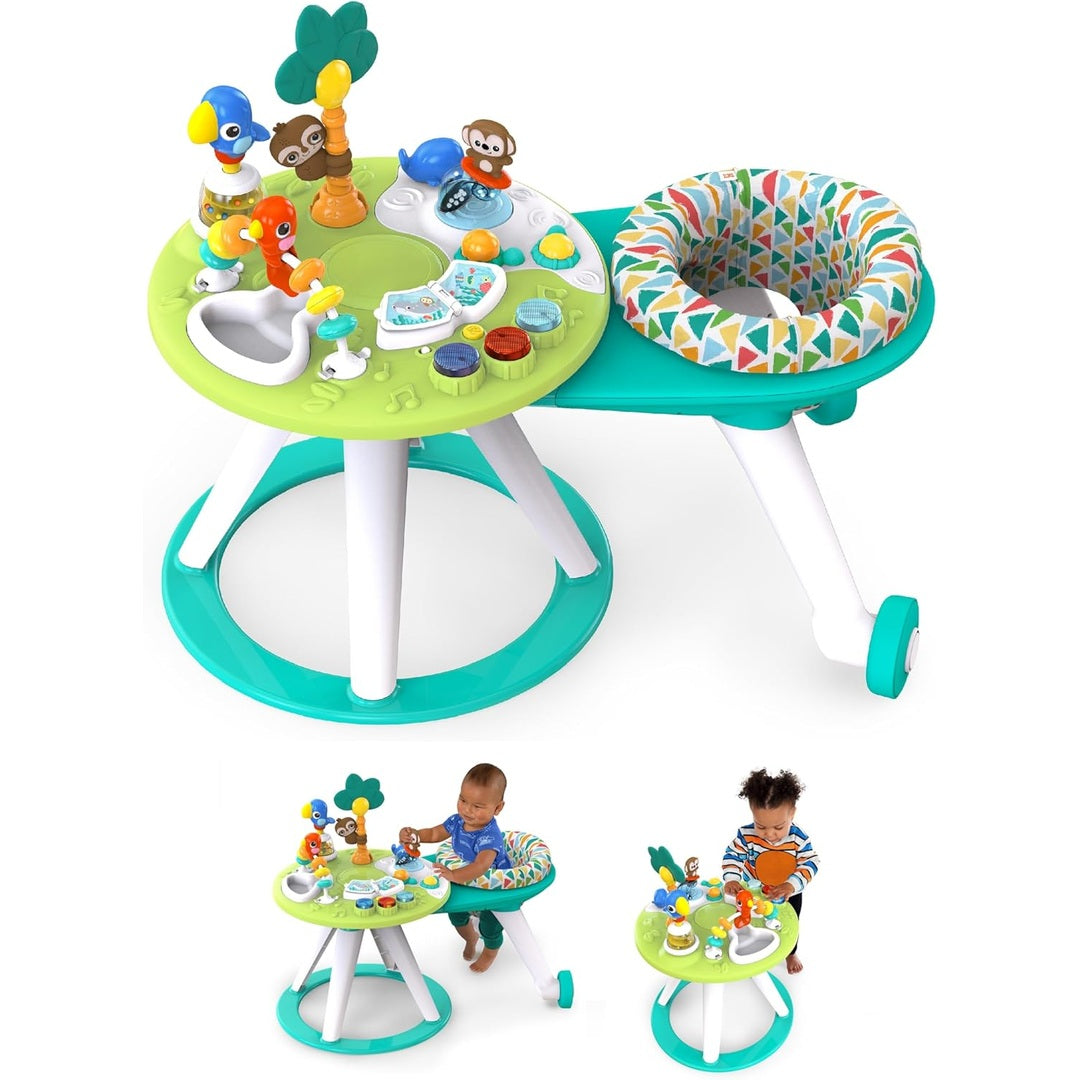 Bright Starts Around We Go 2-in-1 Walk-Around Activity Center and Table, Tropic Cool