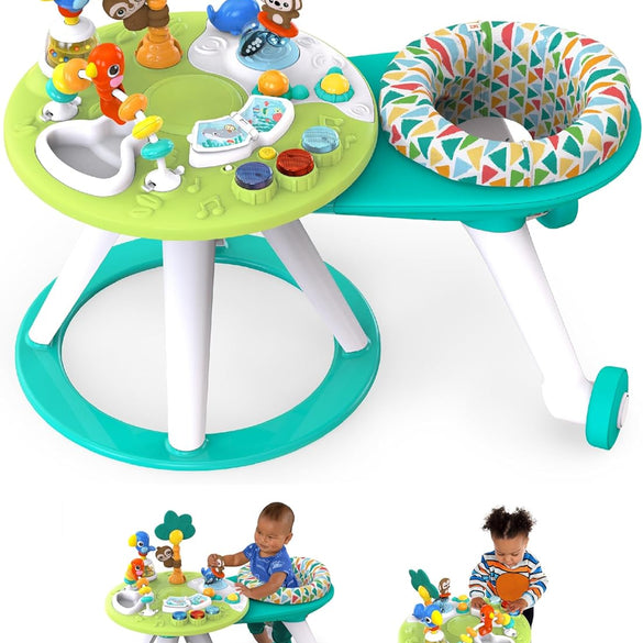 Bright Starts Around We Go 2-in-1 Walk-Around Activity Center and Table, Tropic Cool