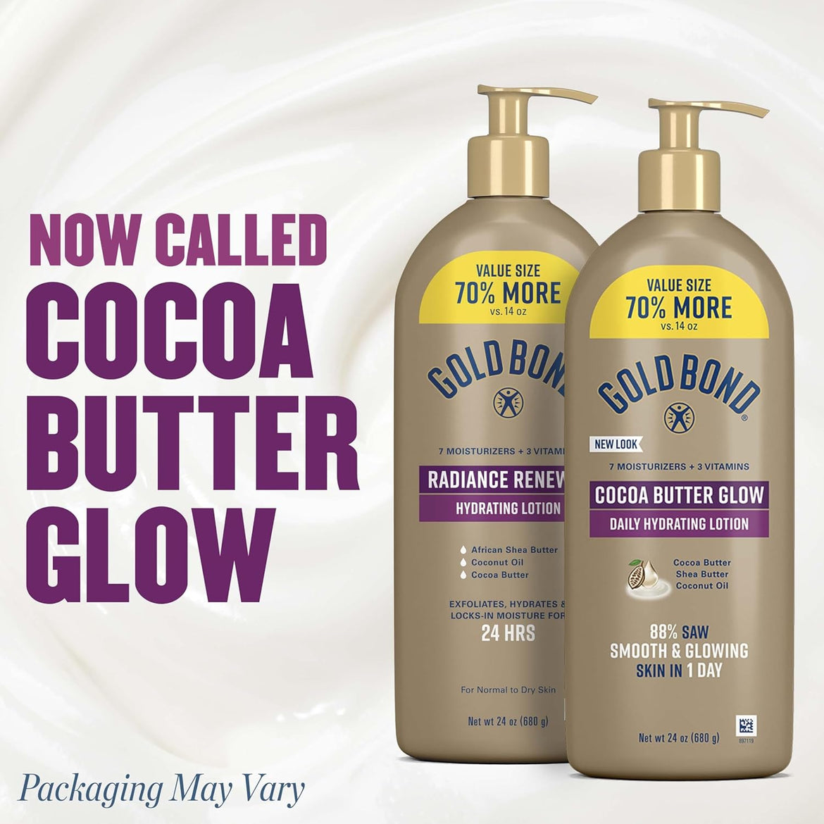 Gold Bond Cocoa Butter Glow Daily Hydrating Lotion 24 oz