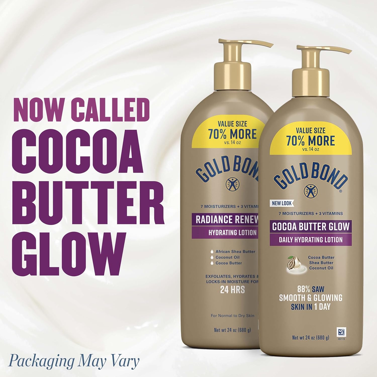 Gold Bond Cocoa Butter Glow Daily Hydrating Lotion 24 oz