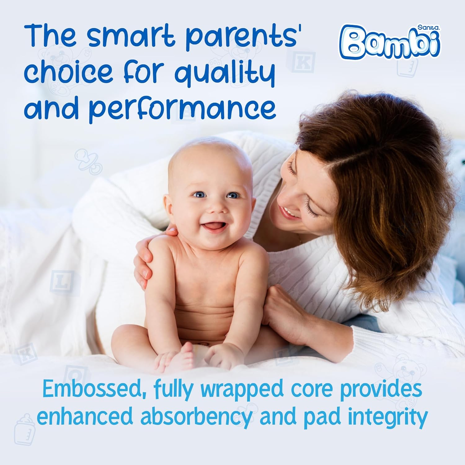 Sanita Bambi Baby Diapers Jumbo Pack Size 5, X-Large, 12-22 KG, 162 Count